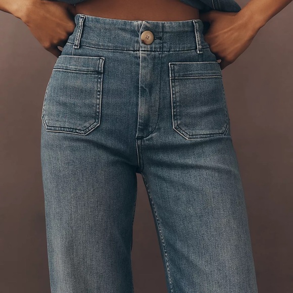 Maeve Denim - The Colette Crop High-Rise Wide-Leg Jeans by Maeve